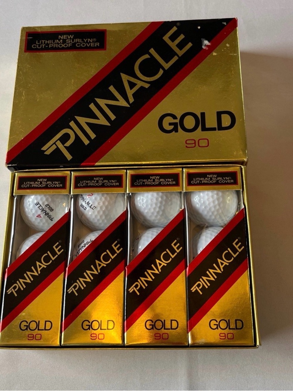 Pinnacle Gold 90 Golf Balls New 12 Pack 4 Boxes Of 3 Each New